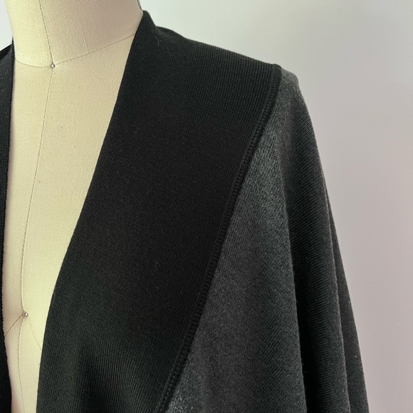 GISPA Italian Wool Oversized Gray & Black Cardigan Textured Knit One Size - Picture 5 of 5